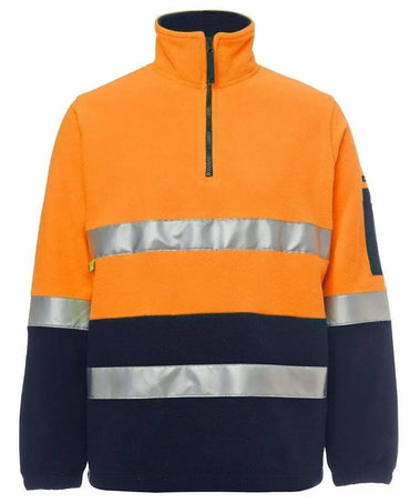 JB'S Hi-Vis 1/2 Zip Polar Fleece Sweat 6DNPF Metro Workwear.