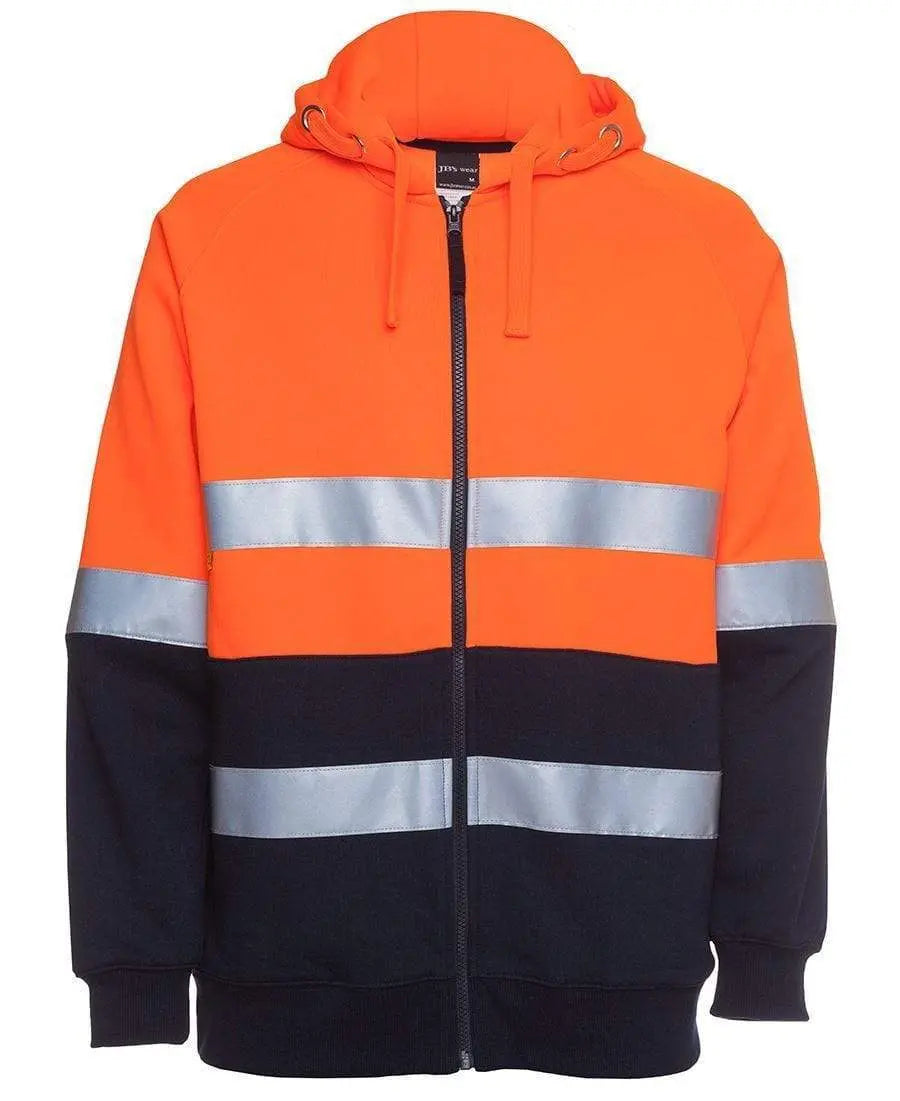 JB'S Hi-Vis Full Zip Fleecy Hoodie 6DNH Metro Workwear.