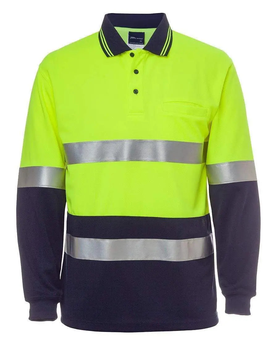 JB'S Hi-Vis Long Sleeve(D+N) Traditional Polo 6HVSL Metro Workwear.