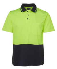 JB'S Hi-Vis Non-Cuff Short Sleeve Cotton Back Polo 6NCCS Metro Workwear.