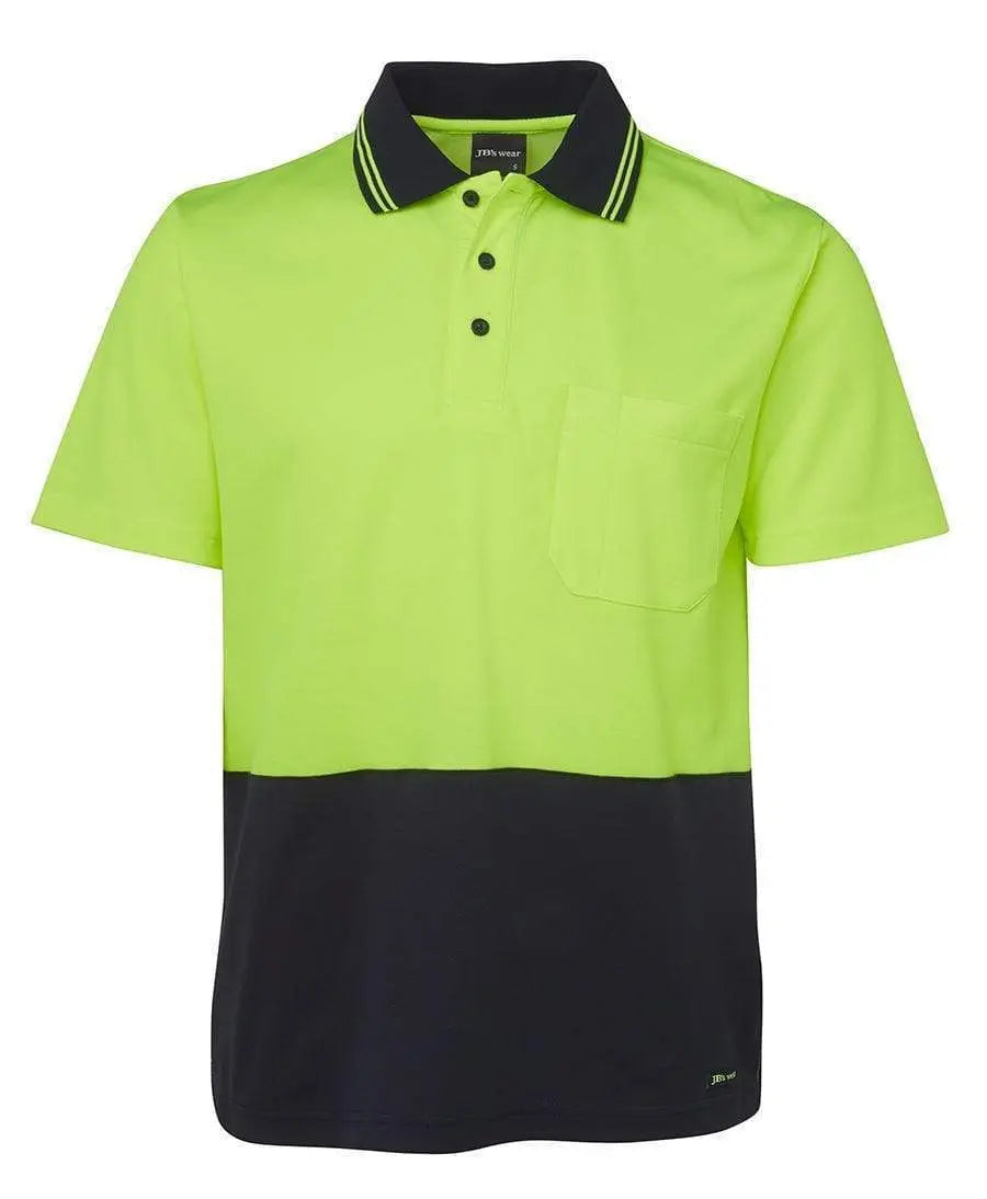 JB'S Hi-Vis Non-Cuff Short Sleeve Cotton Back Polo 6NCCS Metro Workwear.