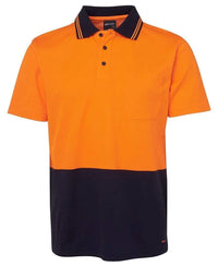 JB'S Hi-Vis Non-Cuff Short Sleeve Cotton Back Polo 6NCCS Metro Workwear.