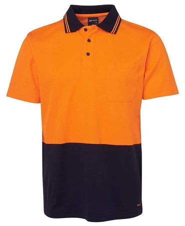 JB'S Hi-Vis Non-Cuff Short Sleeve Cotton Back Polo 6NCCS Metro Workwear.