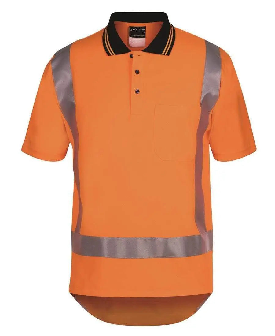 JB'S Hi-Vis Short Sleeve Non Cuff TTMC-W Traditional Polo 6DTSP Metro Workwear.