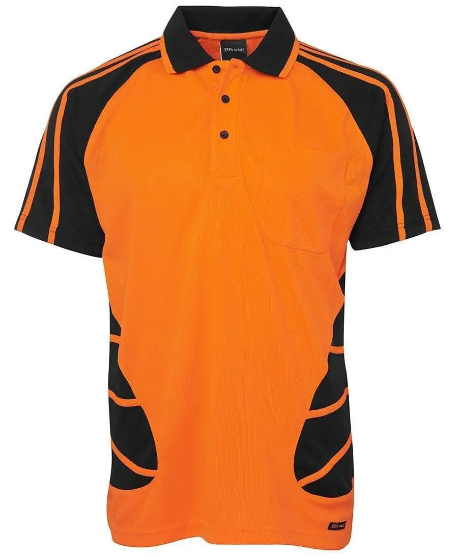 JB'S Hi-Vis Short Sleeve Spider Polo 6HSP Metro Workwear.