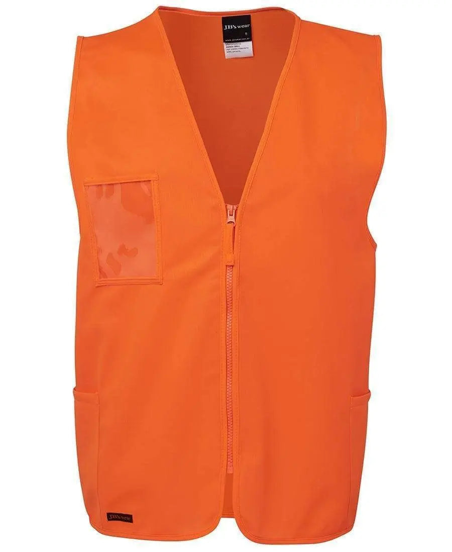 JB'S Hi-Vis Zip Safety Vest 6HVSZ Metro Workwear.