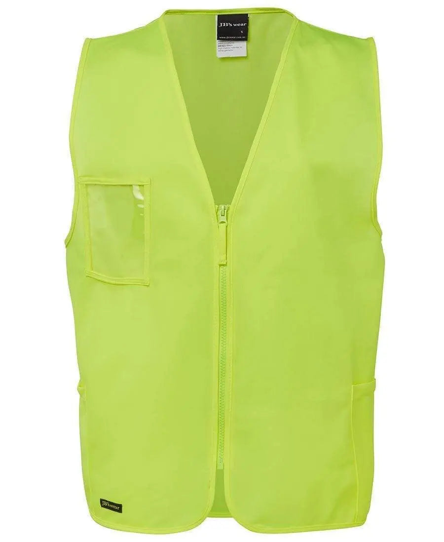 JB'S Hi-Vis Zip Safety Vest 6HVSZ Metro Workwear.