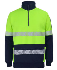 Jb's Hv 330g 1/2 Zip Segmented Tape Fleece 6DPS Metro Workwear.