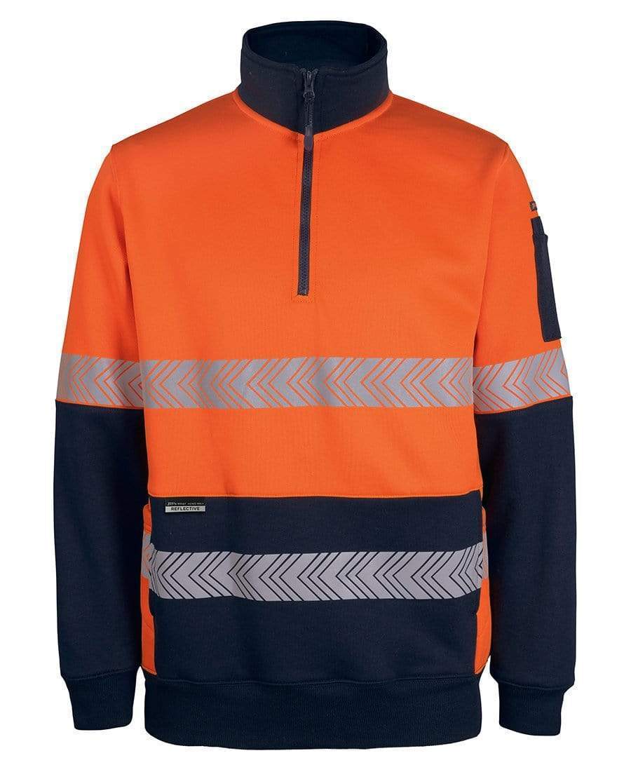 Jb's Hv 330g 1/2 Zip Segmented Tape Fleece 6DPS Metro Workwear.