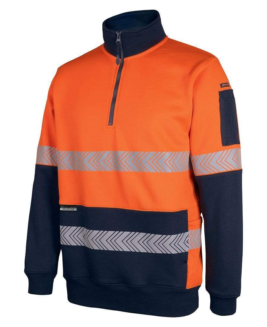 Jb's Hv 330g 1/2 Zip Segmented Tape Fleece 6DPS Metro Workwear.