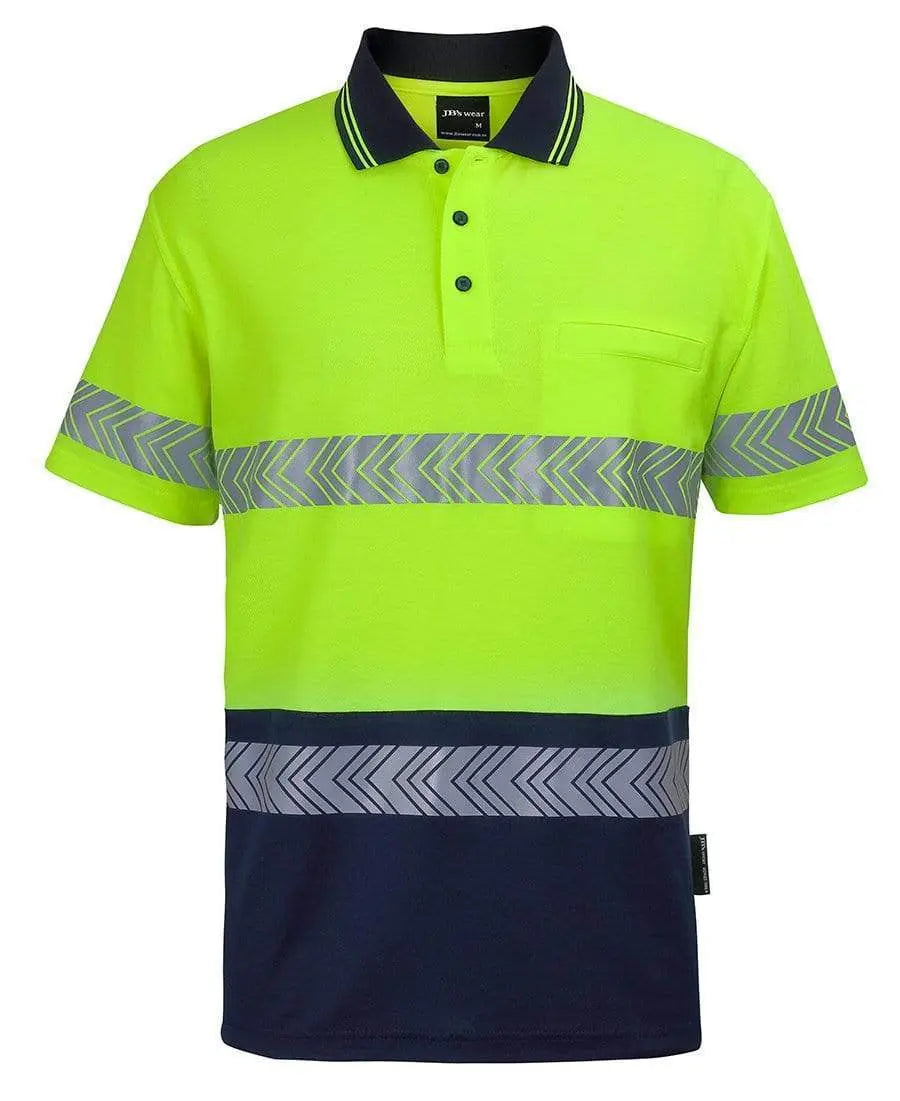 Jb's Hv S/s D+n C/back Segmented Tape Polo 6HMSS Metro Workwear.