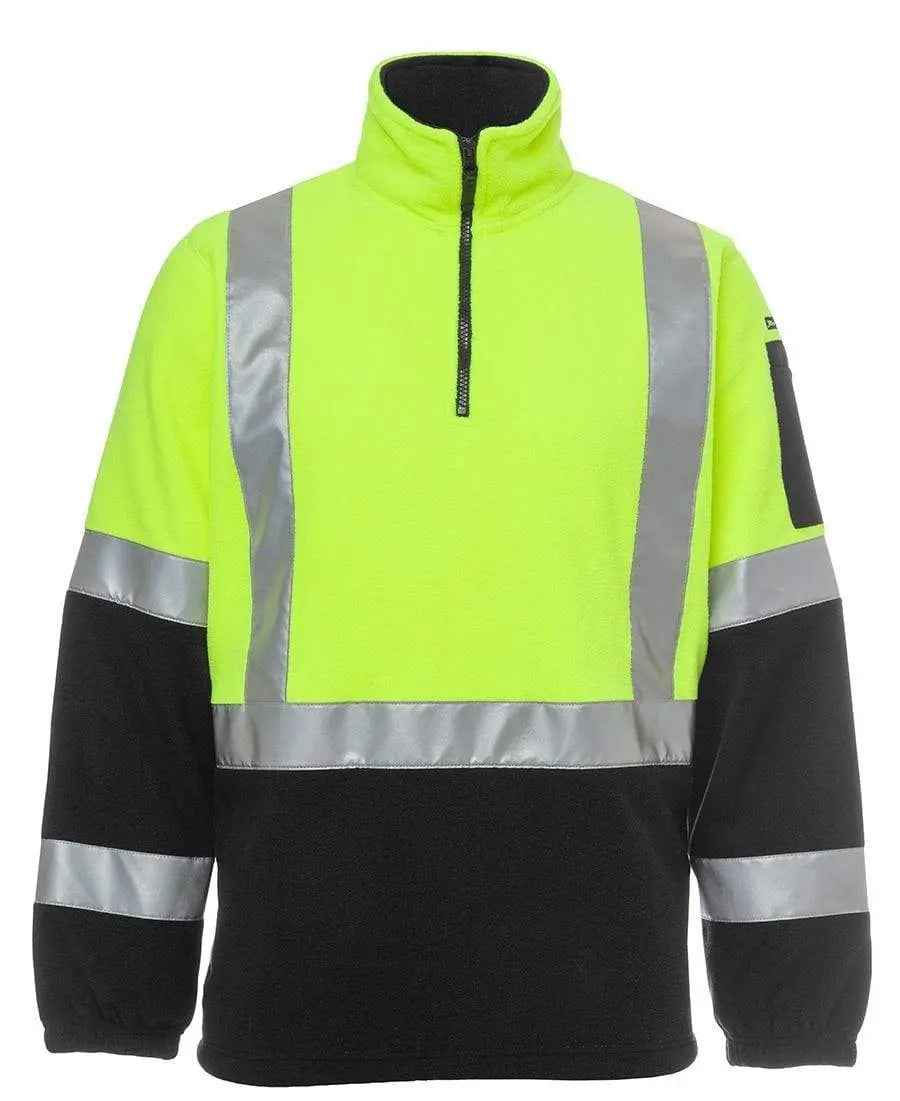 JB'S Hi-Vis H Pattern Bio-Motion 1/2 Zip Polar Fleece Sweat 6DHPF Metro Workwear.