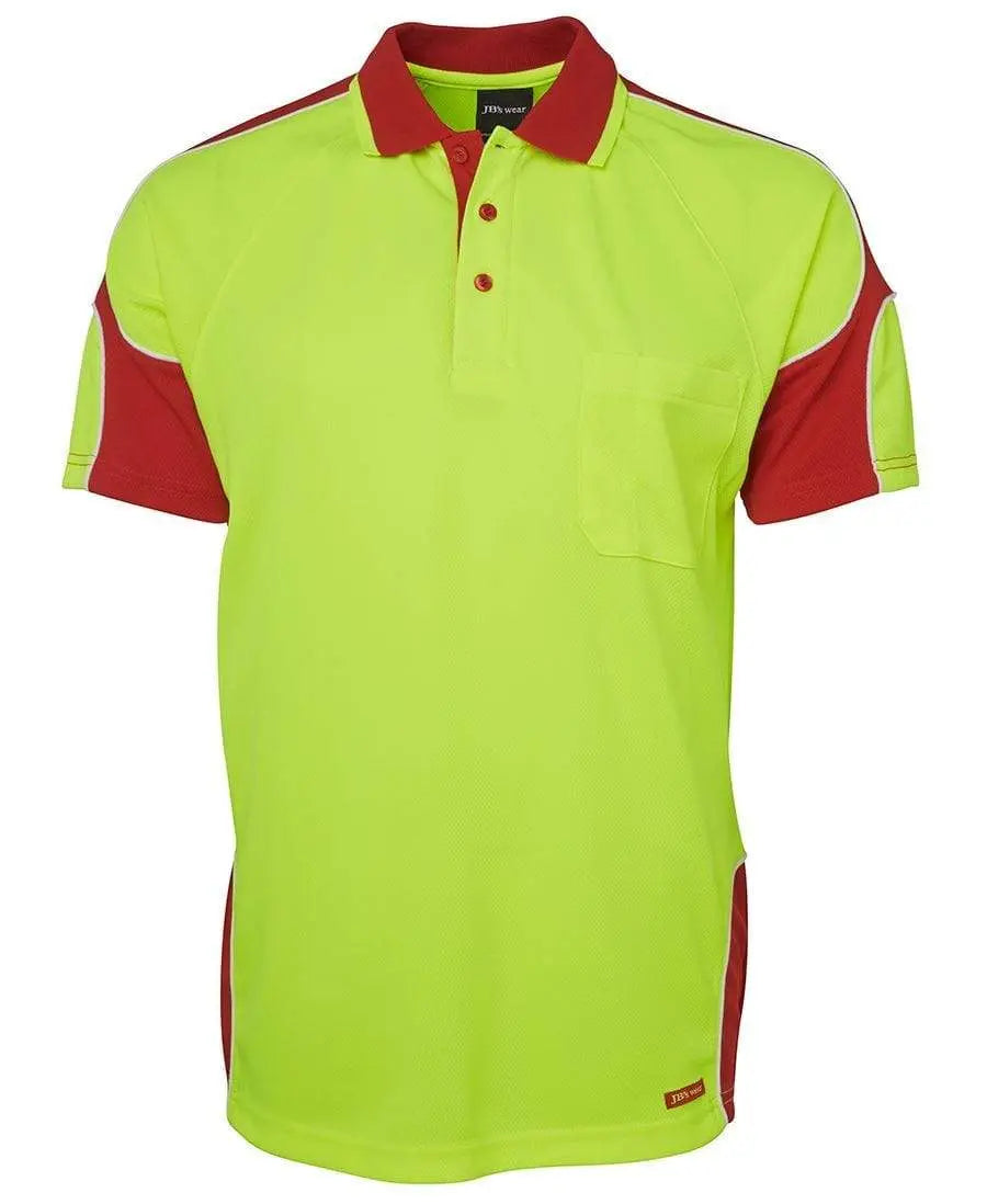 JB'S Hi-Vis Short Sleeve Arm Panel Polo 6AP4S Metro Workwear.