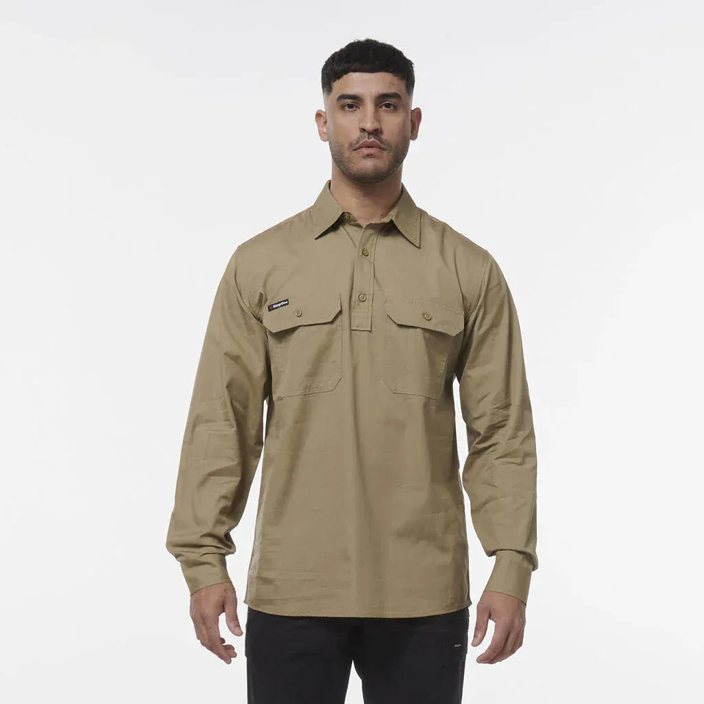 KingGee Workcool Vented Closed Front Long Sleeve Shirt K14033