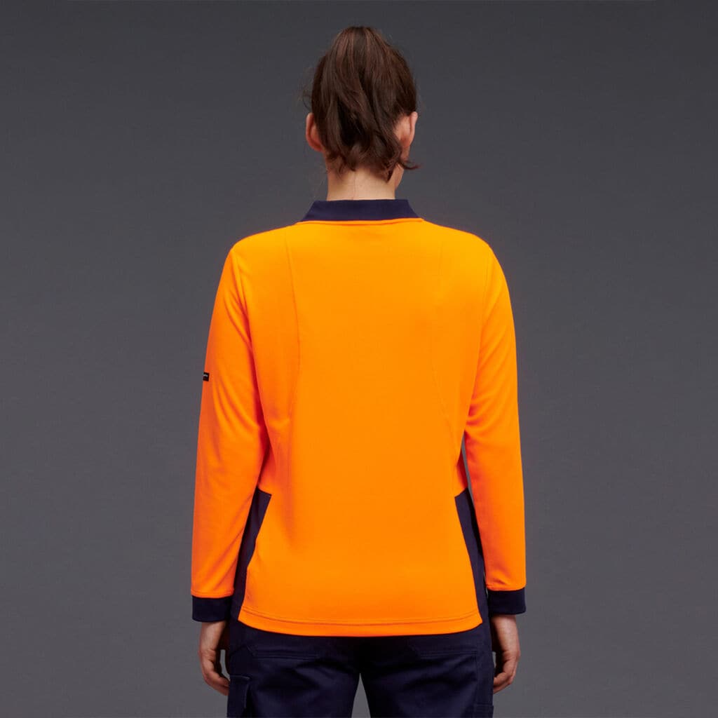 KingGee Women's HyperFreeze Spliced Long Sleeve Work Polo Shirt K44730 Metro Workwear.