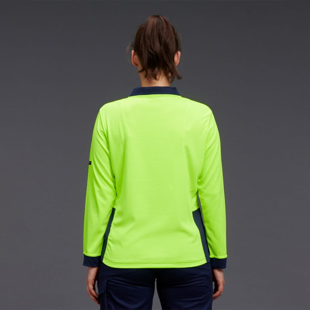 KingGee Women's HyperFreeze Spliced Long Sleeve Work Polo Shirt K44730 Metro Workwear.