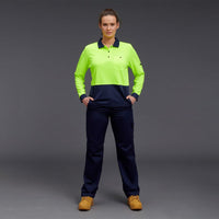 KingGee Women's HyperFreeze Spliced Long Sleeve Work Polo Shirt K44730 Metro Workwear.