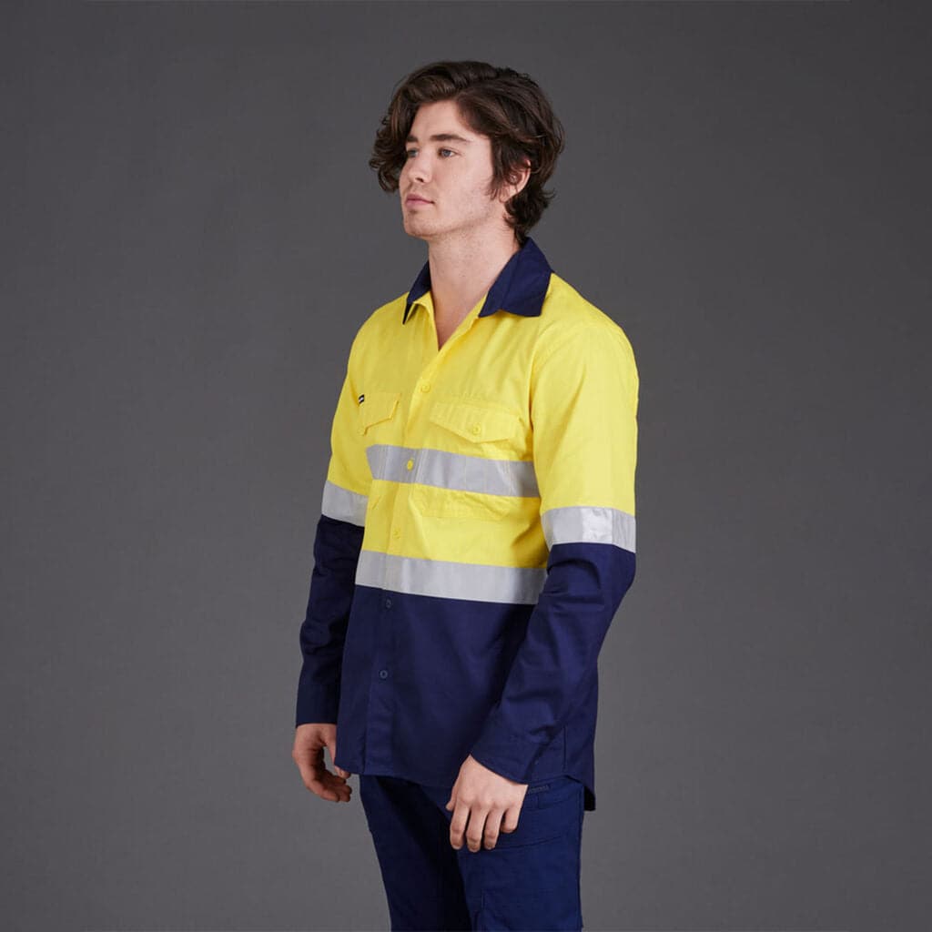KingGee WorkCool 2 Hi Vis Reflective Long Sleeve Work Shirt K54880 Metro Workwear.
