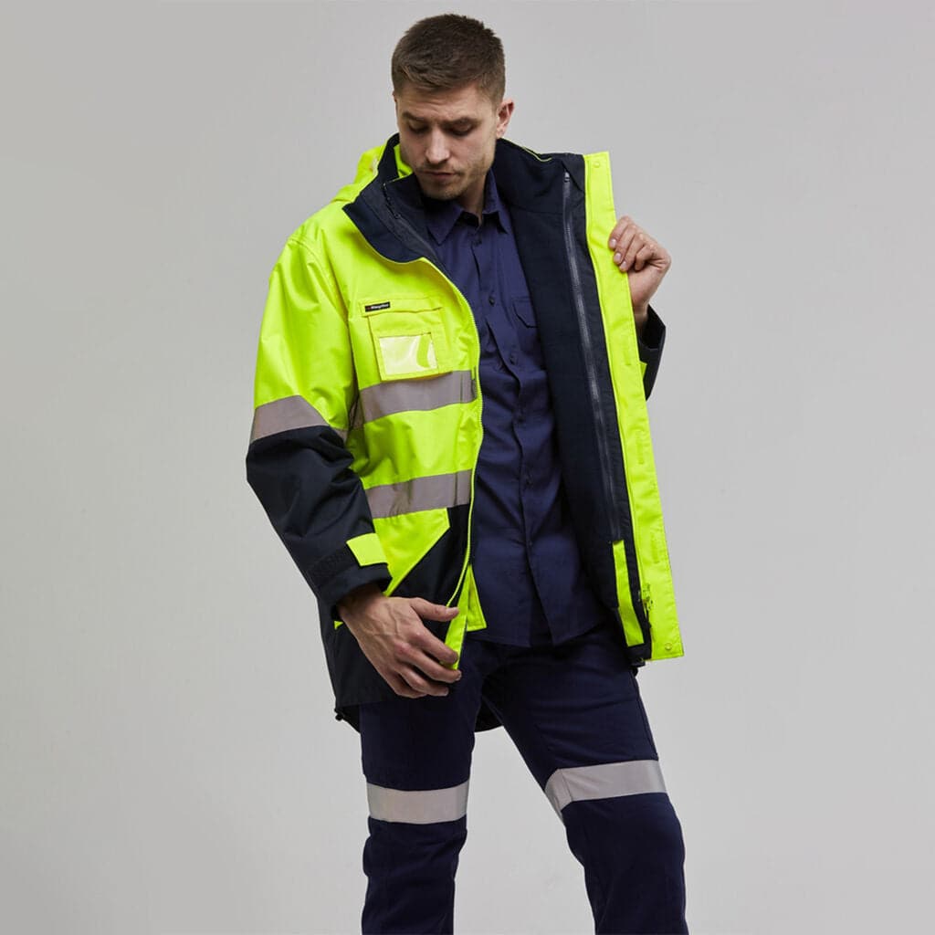 KingGee 4 In 1 Waterproof Wet Weather Jacket K55300 Metro Workwear.