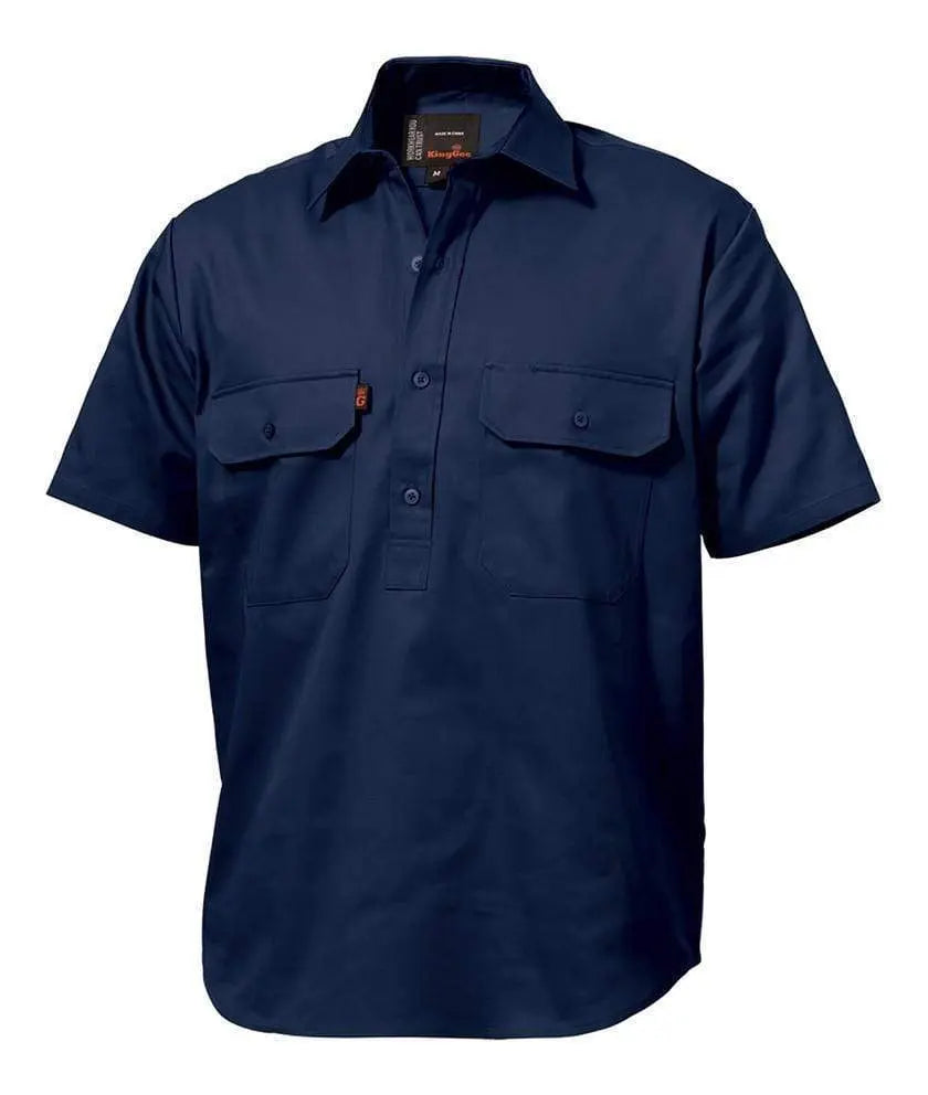 KingGee Closed Front Short Sleeve Drill Work Shirt K04060 Metro Workwear.