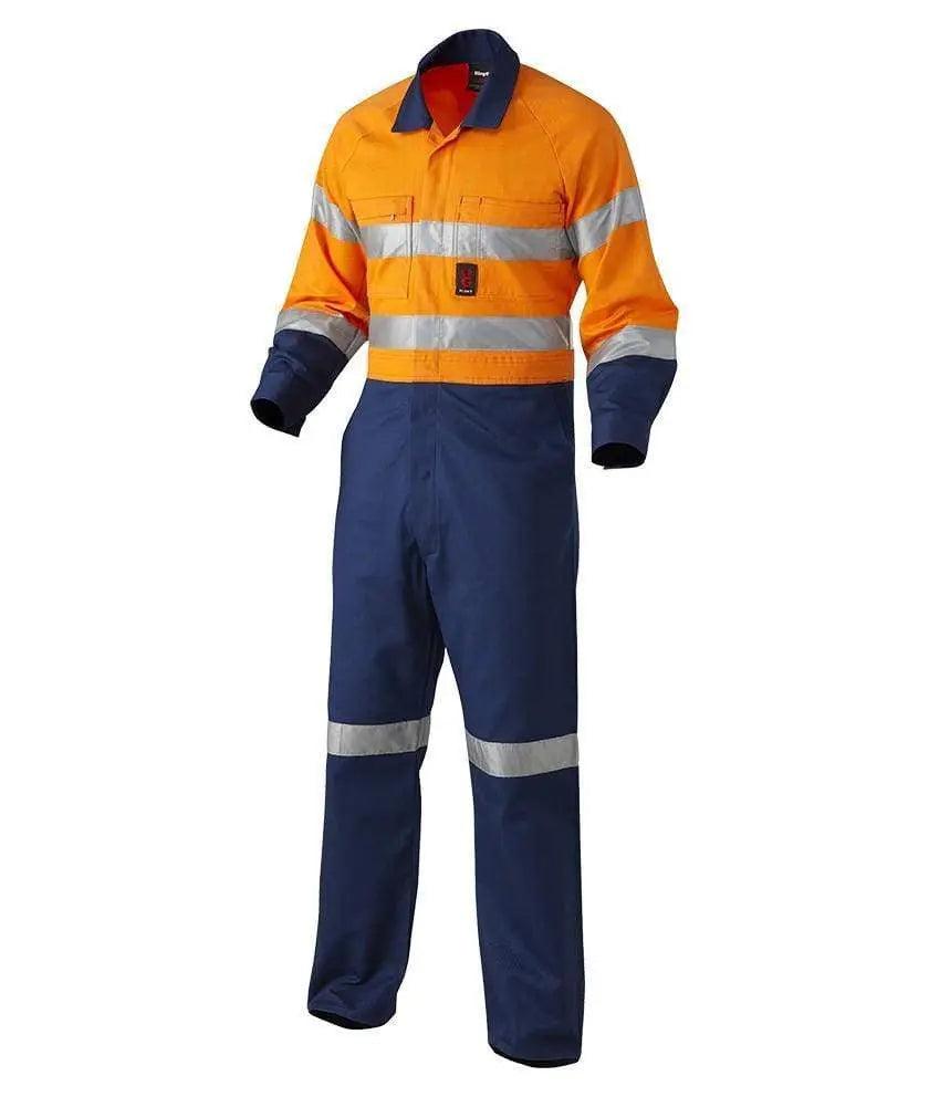 KingGee Hi-Vis Reflective Spliced Combination Drill Overall  K51525 Metro Workwear.