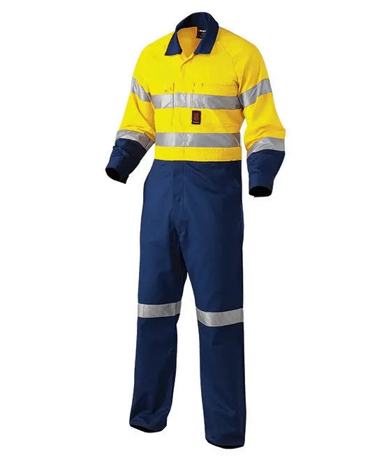 KingGee Hi-Vis Reflective Spliced Combination Drill Overall  K51525 Metro Workwear.