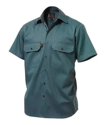 KingGee Open Front Short Sleeve Drill Work Shirt K04030 Metro Workwear.