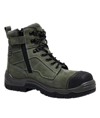 KingGee Phoenix 6CZ EH Side Zip Khaki Safety Boor K27990 Metro Workwear.