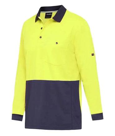 KingGee Workcool Hyperfreeze Spliced Long Sleeve Work Polo Shirt K54235
