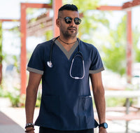 Softies Stanmore Unisex Contrast Trim Scrub Top STANT01  Simply Scrubs Australia