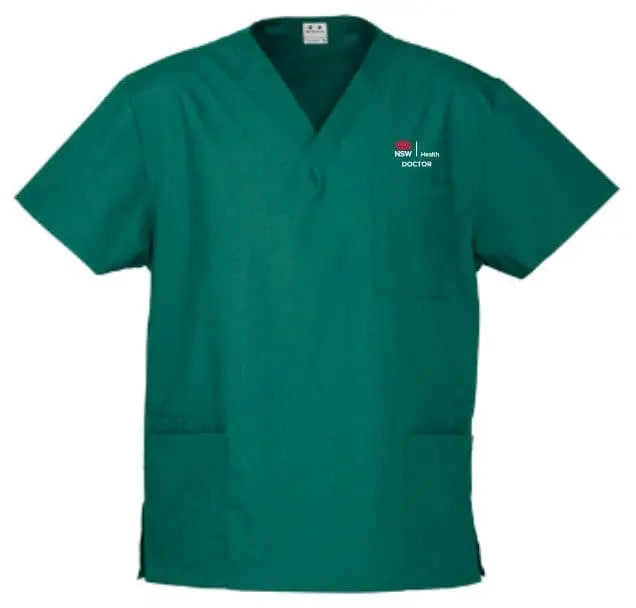 NSW Health Doctor UNISEX Hunter Green Scrub Top NSWH10612  Simply Scrubs Australia