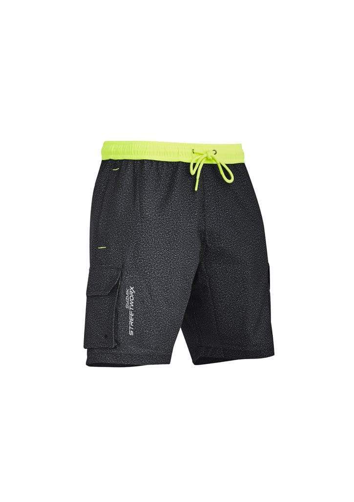 SYZMIK mens streetworx stretch work board short zs240 Metro Workwear.