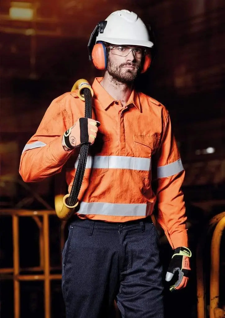 SYZMIK Men’s Closed Front Hoop Taped Shirt ZW134 Metro Workwear.