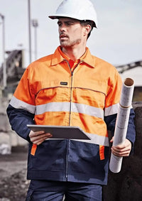 SYZMIK Men’s Hi Vis Cotton Drill Jacket ZJ590 Metro Workwear.