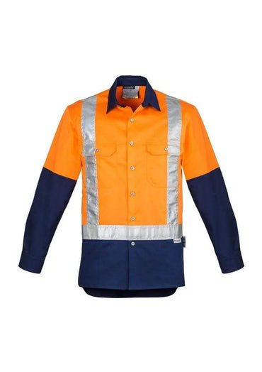 SYZMIK Men’s Hi-Vis Spliced Shoulder Taped Industrial Shirt ZW124 Metro Workwear.