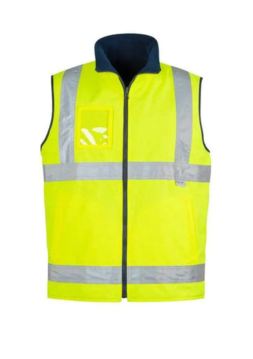 SYZMIK Men’s Hi Vis Waterproof Lightweight Reversible Vest ZV358 Metro Workwear.