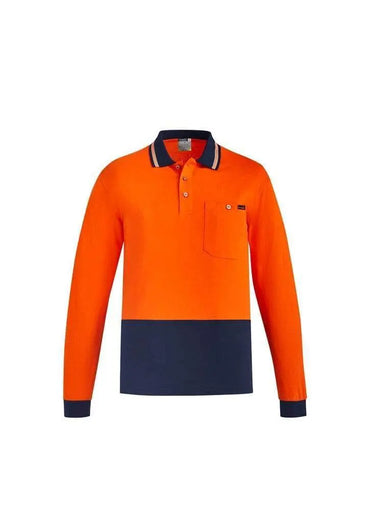 SYZMIK mens hi vis cotton l/s polo zh430 Metro Workwear.