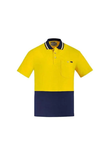 SYZMIK Men's Hi Vis Cotton Short Sleeve Polo Shirt ZH435 Metro Workwear.
