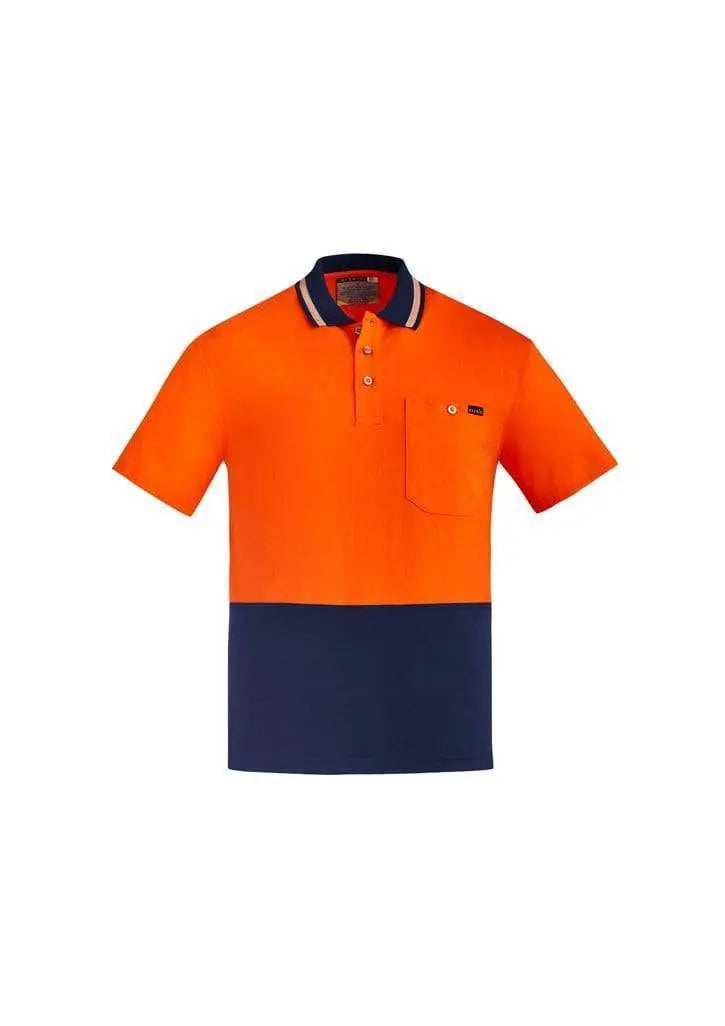 SYZMIK Men's Hi Vis Cotton Short Sleeve Polo Shirt ZH435 Metro Workwear.