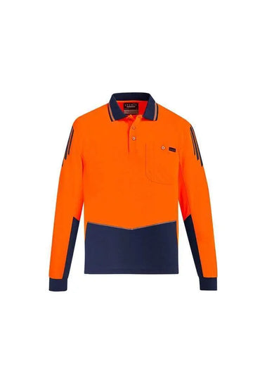 SYZMIK mens hi vis flux l/s polo zh310 Metro Workwear.