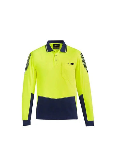 SYZMIK Men's Hi Vis Flux Long Sleeve Polo ZH310