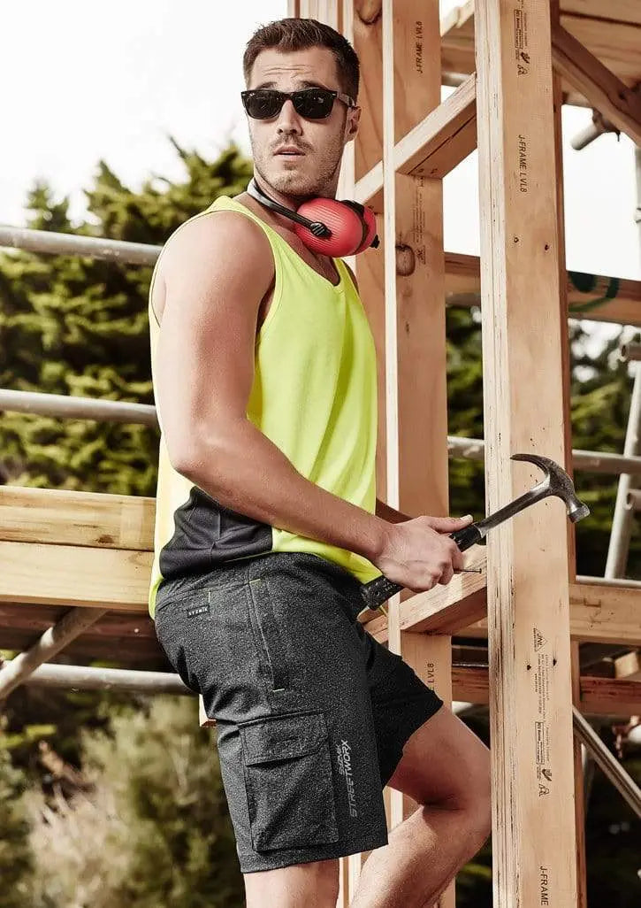 SYZMIK mens streetworx stretch work board short zs240 Metro Workwear.