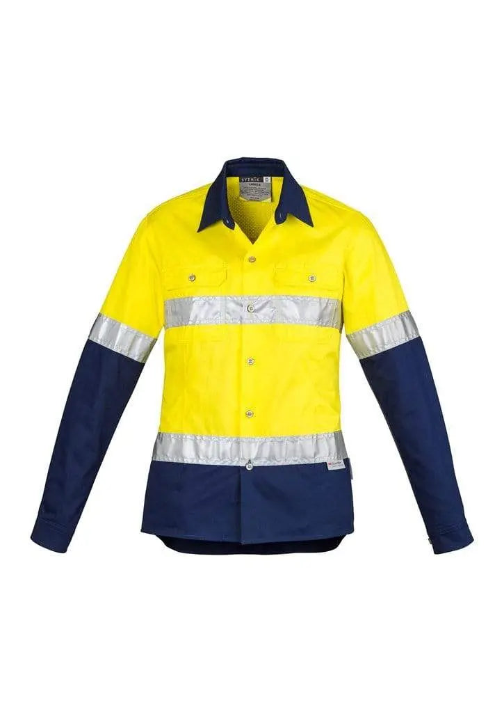 SYZMIK Women’s Hi-Vis Spliced Hoop Taped Industrial Shirt ZWL123 Metro Workwear.