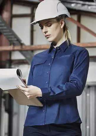SYZMIK Women’s Lightweight Long Sleeve Tradie Shirt ZWL121 Metro Workwear.