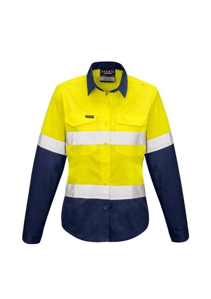 SYZMIK Women’s Rugged Cooling Taped Hi-Vis Spliced Shirt ZW720 Metro Workwear.