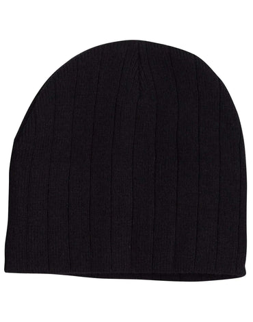 Cable Knit Beanie With Fleece Head Band CH64