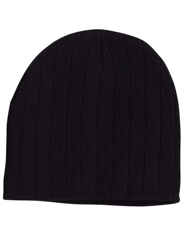 Cable Knit Beanie With Fleece Head BandCH64 Metro Workwear.