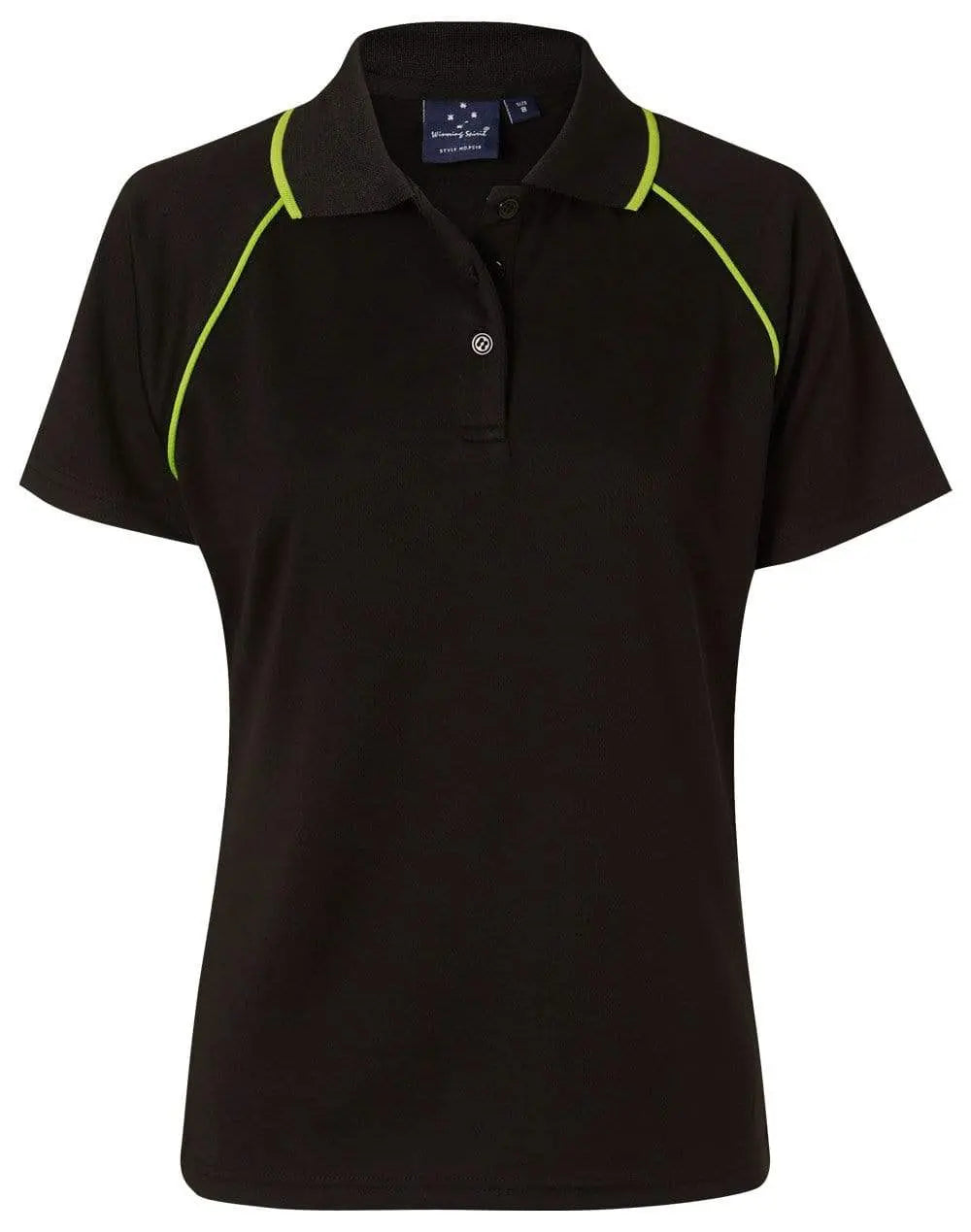Winning Spirit Casual Wear Black/Lime / 8 WINNING SPIRIT CHAMPION POLO Ladies' PS19