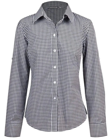 Winning Spirit Ladies’ Gingham Check Long Sleeve Shirt M8300L Metro Workwear.