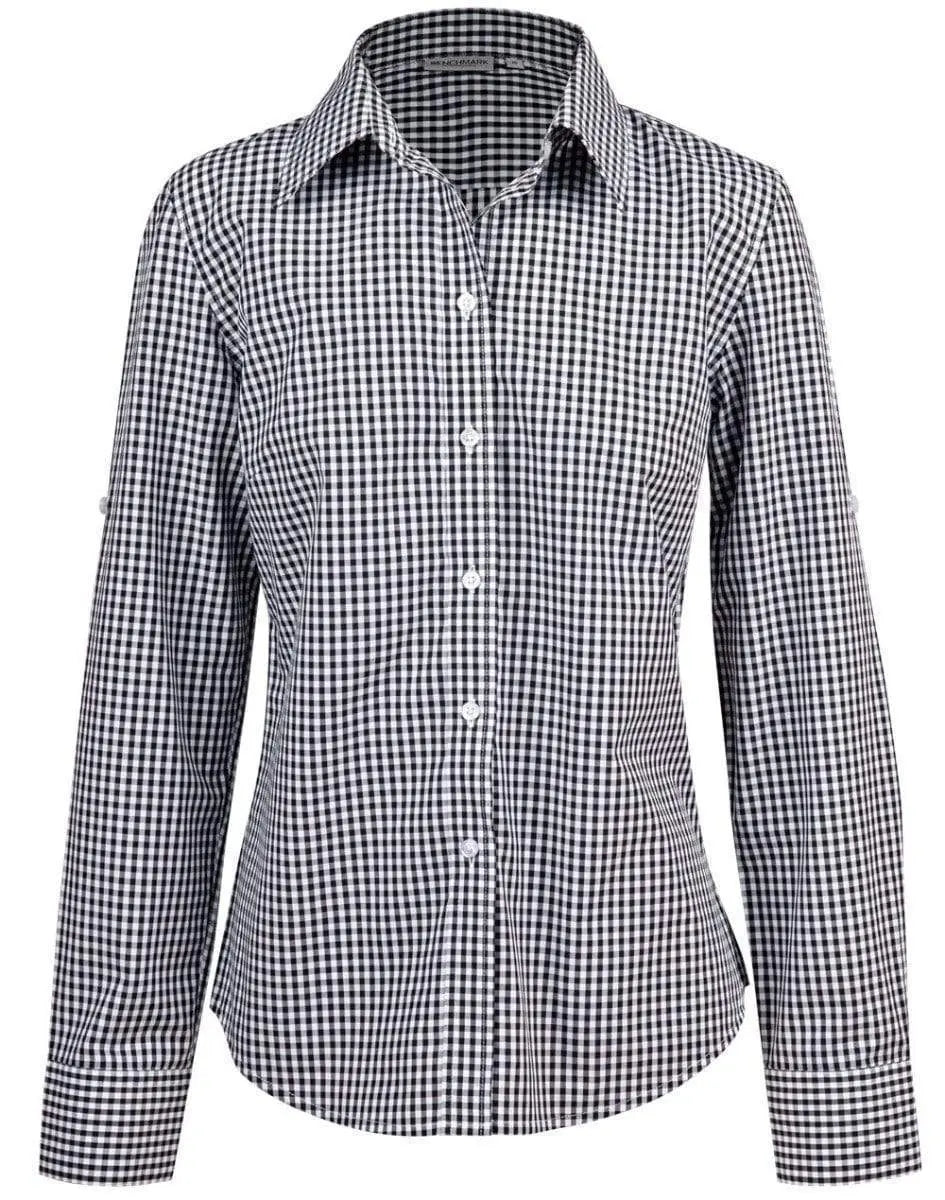 Winning Spirit Ladies’ Gingham Check Long Sleeve Shirt M8300L Metro Workwear.